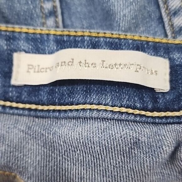 Anthropologie Pilcro & Letterpress distressed mid-rise Straight STET jeans 31 - Picture 6 of 8